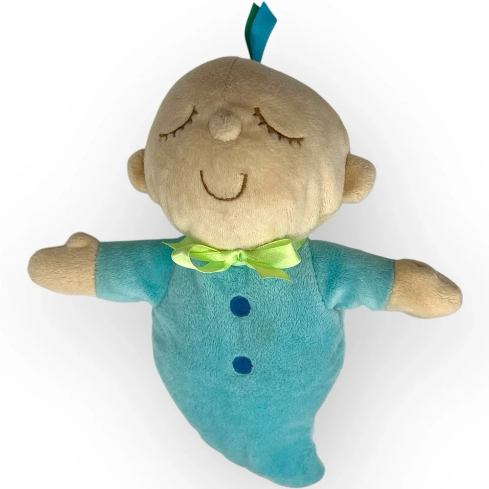 Manhattan Toy Snuggle Bug Blue Soft Plush Baby Doll & Pea Pod Set Stuffed Animal